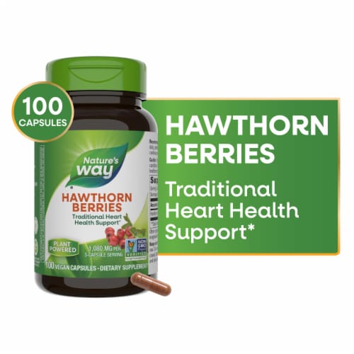 Nature's Way Hawthorn Berries Capsules 510 mg Perspective: front