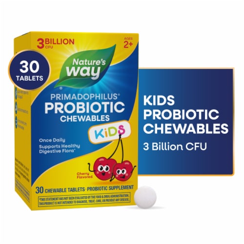 Nature's Way Primadophilus Kids Cherry Flavored Chewable Tablets Perspective: front