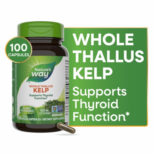 Nature's Way Whole Thallus Kelp Vegan Capsules Perspective: front
