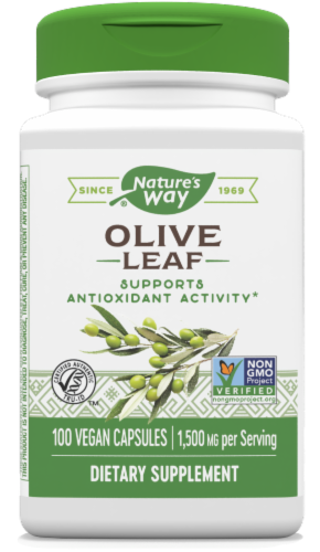 Nature's Way Olive Leaf Capsules 500mg Perspective: front