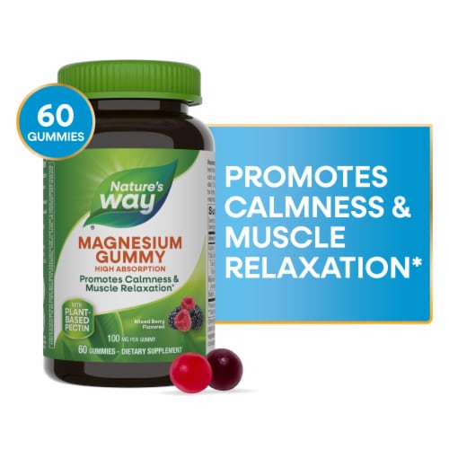 Nature’s Way Magnesium with Magnesium Citrate Mixed Berry Flavored Gummies Perspective: front