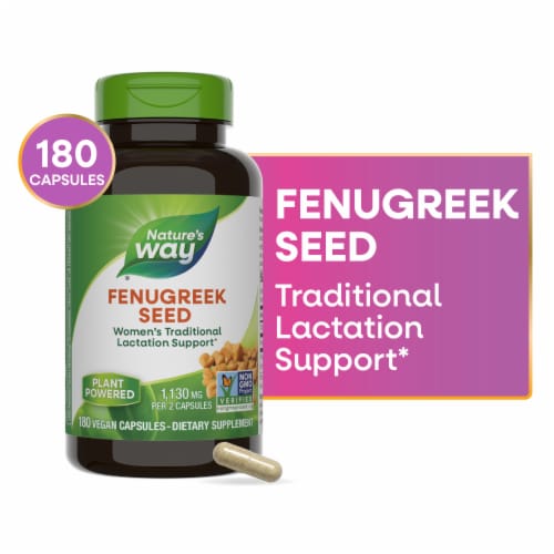 Nature's Way® Non GMO Fenugreek Seed Capsules 610 mg Perspective: front