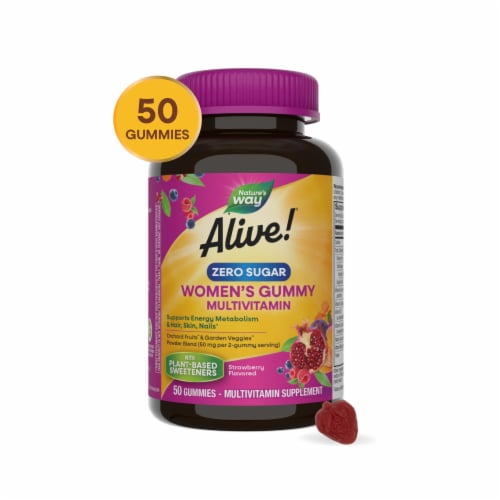 Nature's Way Alive! Zero Sugar Women's Gummy Multivitamins Perspective: front