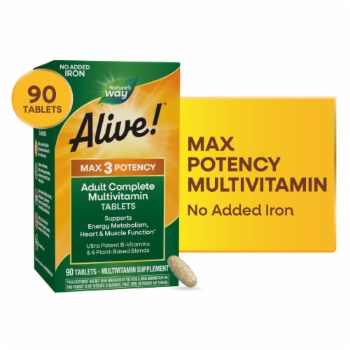 Nature's Way® Alive!® Multivitamin Max Potency Tablets Perspective: front