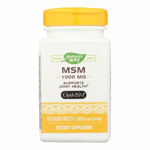 Nature's Way® MSM Dietary Supplement Vegan Tablets 1000mg Perspective: front