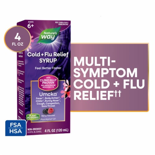 Nature's Way® Umcka® Cold & Flu Berry Flavored Syrup Perspective: front