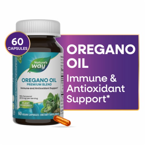 Nature's Way® Standardized Oregano Oil Vegan Capsules Perspective: front