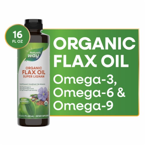 Nature's Way® Super Lignin Organic Flax Oil Perspective: front