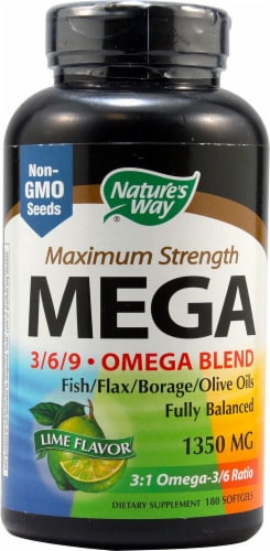 Nature's Way  MEGA 3-6-9 Omega Blend Maximum Strength   Lime Perspective: front