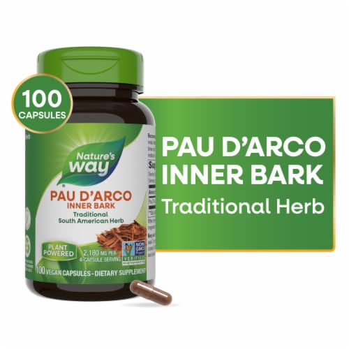 Nature's Way® Pau D'arco Inner Bark Capsules 1090 mg Perspective: front
