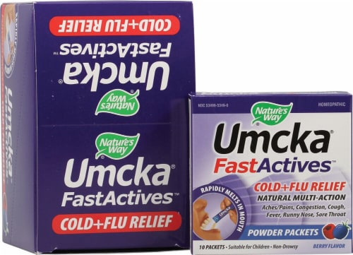 Nature's Way  Umcka FastActives® Cold Plus Flu Relief   Berry Perspective: front