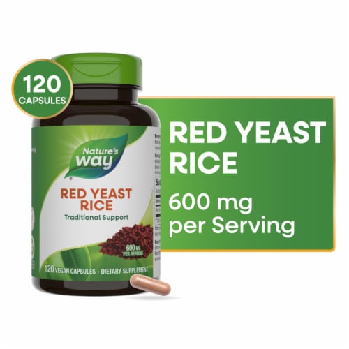 Nature's Way® Red Yeast Rice Vegan Capsules 600mg Perspective: front