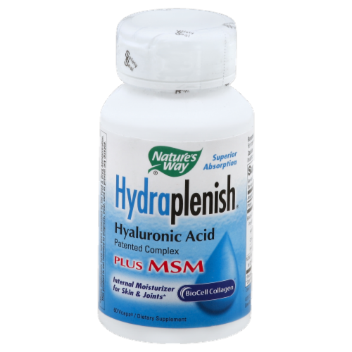 Nature's Way Hydraplenish Hyaluronic Acid Plus MSM Vcaps Perspective: front