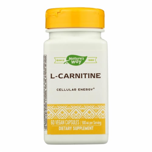 Nature's Way L-Carnitine Capsules 500mg Perspective: front
