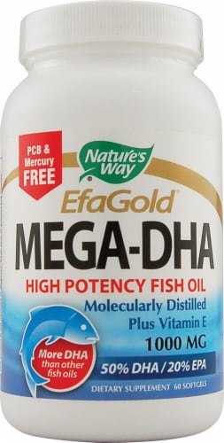 Nature's Way EfaGold® Mega-DHA Softgels 1000mg Perspective: front