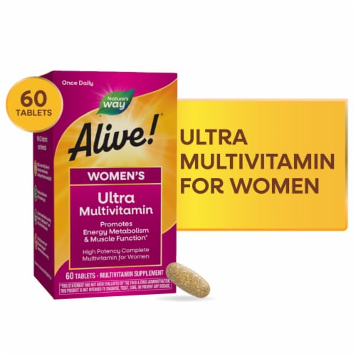 Nature's Way Alive! Women's Ultra B Vitamins Plant Based Blends Multivitamin Tablets Perspective: front