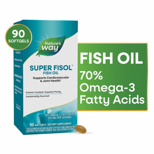 Nature's Way Super Fisol Fish Oil Cardiovascular and Joint Health Omega 3 Softgels Perspective: front