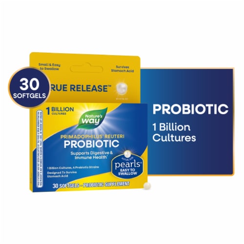 Nature's Way Primadophilus Reuteri Pearls Probiotic Softgels Perspective: front
