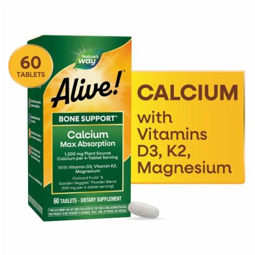 Nature's Way Alive!® Calcium Bone Formula Max Absorption Tablets Perspective: front