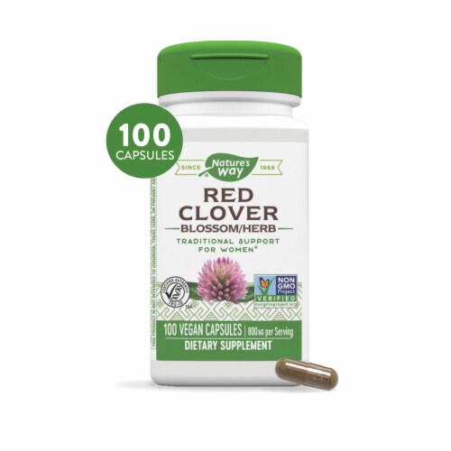 Nature's Way Red Clover Blossom & Herb Capsules Perspective: front