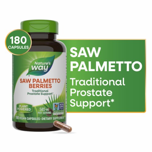 Nature's Way Saw Palmetto Berries Traditional Prostate Support Capsules 585 mg Per Serving Perspective: front
