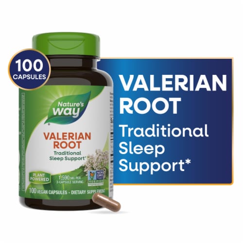 Nature's Way Valerian Root Vegan Capsules Perspective: front