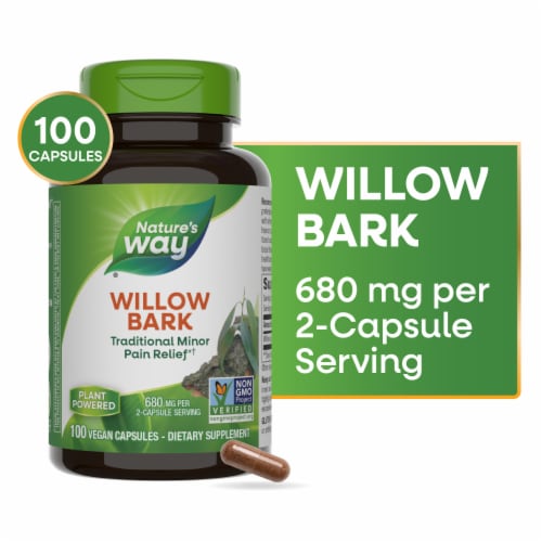Nature's Way® White Willow Bark Capsules Perspective: front