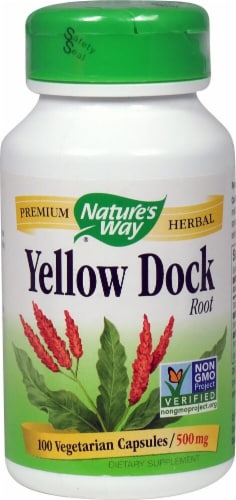Nature's Way Yellow Dock Root 500 mg Perspective: front