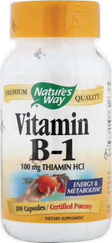 Nature's Way Vitamin B1 Capsules 100mg Perspective: front