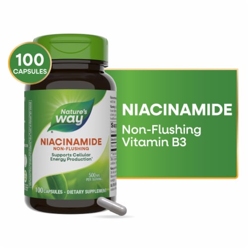 Nature's Way® Niacinamide Non-Flushing Capsules 500mg Perspective: front