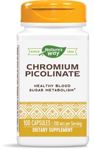 Nature's Way Chromium Picolinate Capsules 200 mcg Perspective: front