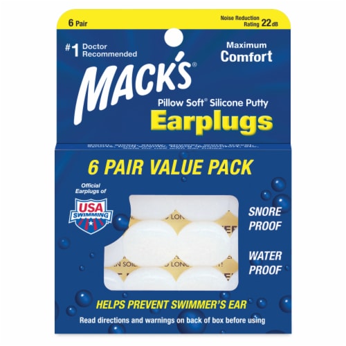 Mack's Pillow Soft Silicone Putty Earplugs Value Pack Perspective: front