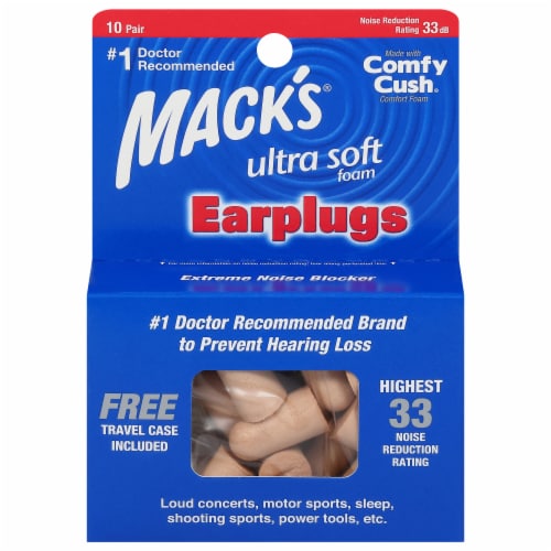 Mack's® Ultra Soft Foam Earplugs Perspective: front