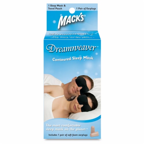 Mack's Dreamweaver Contoured Sleep Mask with Soft Foam Earplugs Perspective: front