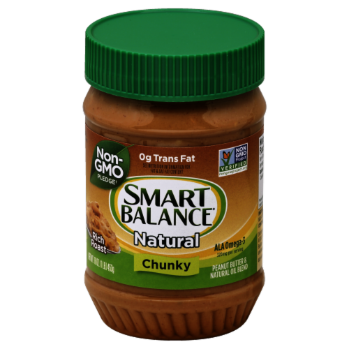 Smart Balance Chunky Peanut Butter & Flaxseed Oil Spread Perspective: front