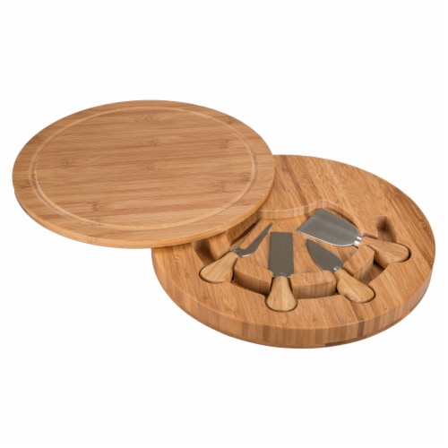 Danesco Bamboo Cheese Board and Knife Set Perspective: front