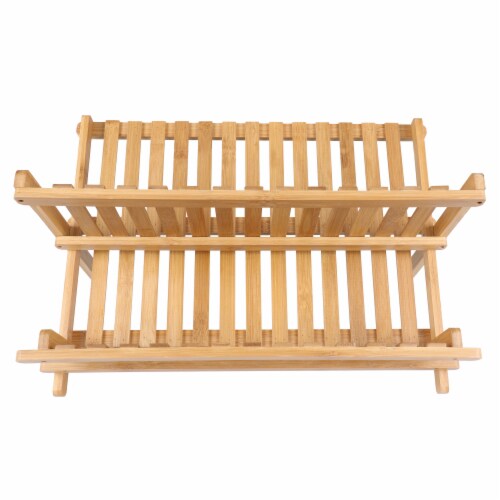 BIA Cordon Bleu Danesco Collapsible Bamboo Dish Rack Perspective: front
