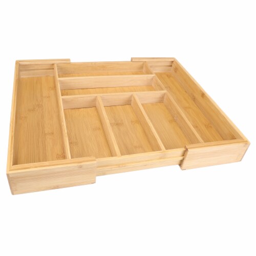 Danesco Eco-friendly Bamboo Expandable Drawer Organizer Perspective: front