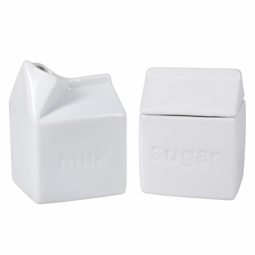 BIA Cordon Bleu Porcelain Milk Carton Creamer and Sugar Set - White Perspective: front
