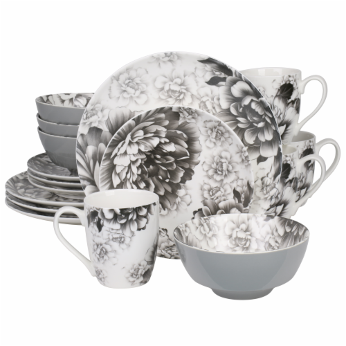 BIA Cordon Bleu Peony Dinnerware Set - Gray Perspective: front