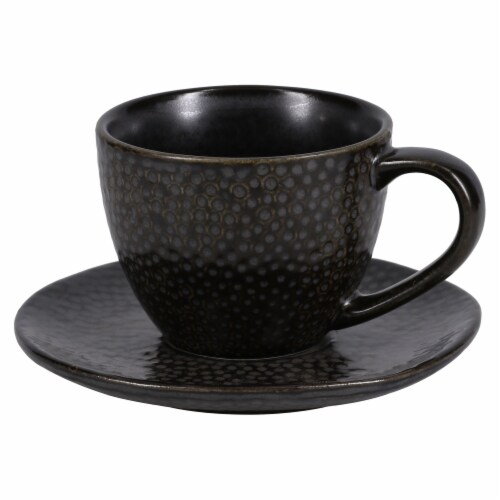 BIA Cordon Bleu Serene Demitasse Cup and Saucer Set - Black Perspective: front