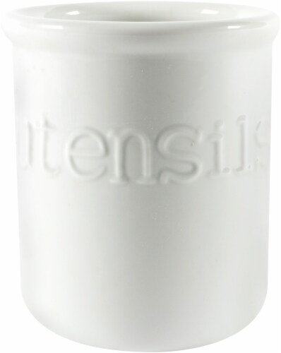 Dash of That™ Embossed Utensil Holder - White Perspective: front