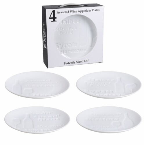 BIA Cordon Bleu Debossed Wine Coupe Plate Gift Boxed Set Perspective: front
