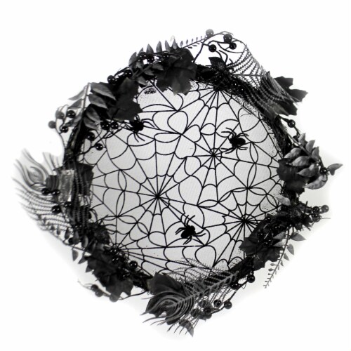 Halloween Spider Web Wreath Grapevine Wall Decor Afz181 Perspective: front