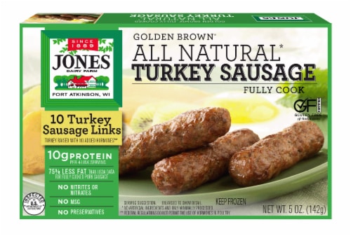 Jones Dairy Farm Golden Brown® All Natural Turkey Sausage Links Perspective: front