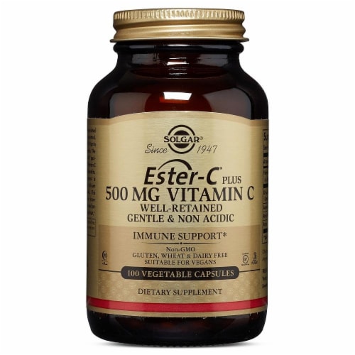 Solgar Ester-C+-500mg Capsules Perspective: front