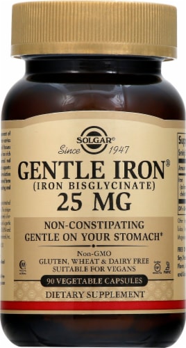 Solgar Gentle Iron 25 mg Capsules Perspective: front