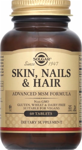 Solgar Skin Nails and Hair Dietary Supplement Tablets 60 Count Perspective: front