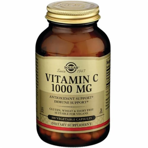 Solgar Vitamin C 1,000 mg 100 Veg Caps Perspective: front