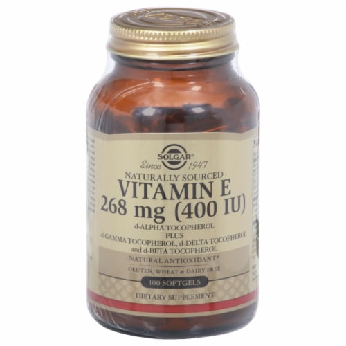 Solgar® Natural Vitamin E Softgels Perspective: front
